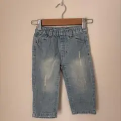 ベビー デニムパンツ 80cm ライトブルー バースデイ