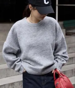 【土日限定価格】MONO-MARTオーバーサイズ クルーネック ニット グレー