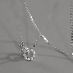 X708 ネックレス レディース ホワイトゴールド ダイヤ k18 S925