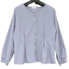 GLACIER ストレッチペプラムデザインブラウス　ハニーズ