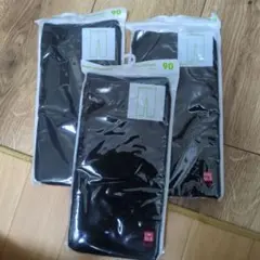 UNIQLO ベビー レギンス 10分丈 ブラック 90cm 3つセットのサムネイル