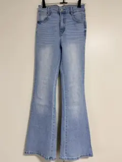 【Sサイズ】GRL ハイウエストフレアデニムパンツ[cu498] ライトブルー
