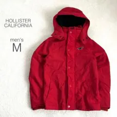【ホリスター】ジャケット 長袖 裏フリース 厚手 カジュアル 防寒 冬 赤【M】