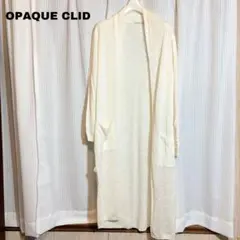 【OPAQUE CLID】ロングカーディガン　ポケット　スリット　ホワイト　Mのサムネイル