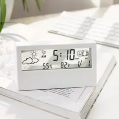 温湿度計付きデジタル時計 多機能 目覚まし置き時計のサムネイル