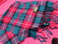 ピンクグリーン❤️新品未使用❤️CONQUEST チェック柄マフラーレディース