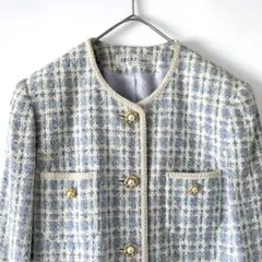 DELICEツイードジャケット　バブリー　金ボタン　パステルカラー　レトロ