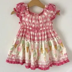 【90cm】Shirley Temple アイス柄ギンガムワンピースのサムネイル