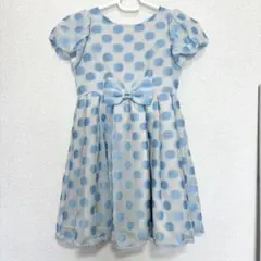 mezzo piano メゾピアノ　シアードット　ワンピース　120 水色