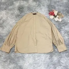 UNTITLED アンタイトル（S）長袖 ブラウス ボリューム袖 バンドカラー