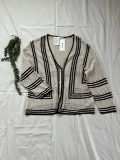 シューラルー、SHOO・LA・RUE メッシュ編みカーディガン　アクリル素材