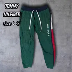 TOMMYスウェットパンツグリーン 裏起毛テーパードジョガーパンツ裏起毛