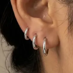 フープピアス 3ペアセット シルバー 小ぶり サージカルステンレス