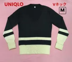 最終値引価格【訳有】ユニクロ レディース セーター 黒と白 バイカラー