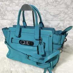 希少カラー コーチ 37732 スワッガー キャリーオール ハンドバッグ レザー