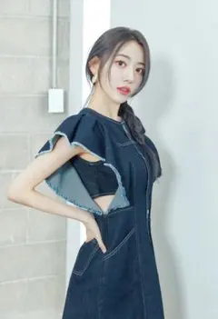 未使用 サイズ：0（S）【LILY BROWN×宮脇咲良】ブルーデニムミニワンピ