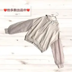 大人可愛い❗️【BROWNY】チュール袖 パーカー ダスティローズ系のサムネイル