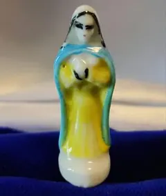 保管品 フランス アンティーク フェーヴ 聖母マリア 小さな陶器製人形 豆人形