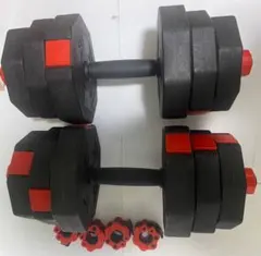 可変式ダンベル 2個セット 約19kg×2 シャフト付のサムネイル
