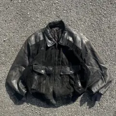 vintage レザージャケット　00s 90s 短丈　y2k 切り替え　シティ
