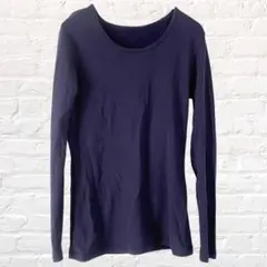 長袖 カットソー ロンT インナー Uネック 無地 シンプル ユニセックス