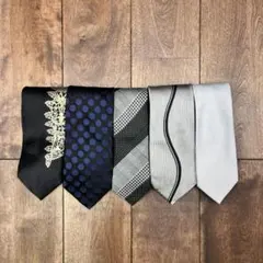 【ネクタイ5本セット】まとめ売り ビジネス 冠婚葬祭 就活 メンズ シックカラー