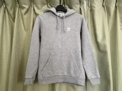 adidas アディダス 杢グレー マーク刺しゅう パーカ