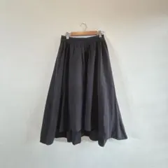センスオブプレイス　フレアスカート　前後差　黒　無地　フリー　ウエストゴム