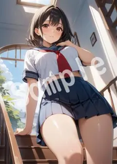 JK グラビア アニメファンアート A4 ポスター イラスト ★00023579