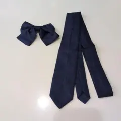 コスプレ用 リボン ネクタイ 紺色 セット 制服