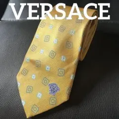 90s VERSACE ネクタイ メデューサ ゴールド イエロー 美品 イタリアのサムネイル