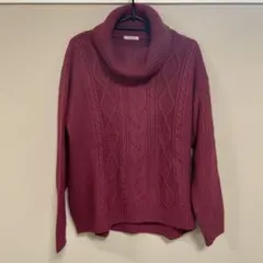 Comfort basic タートルネック ニット ボルドー M