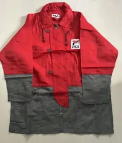 【撥水】FILA 90s ヴィンテージ　ナイロンジャケット　フード格納　SM