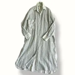 ZARA 花柄刺繍コットン シャツロングワンピース長袖 とてもゆったり