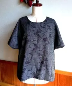 着物リメイク516 大島紬7マルキ チュニック ゆったりドルマンブラウス