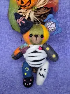 羊毛フェルト ハロウィン くま 4セット - メルカリ