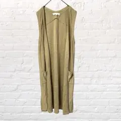 12119 pink adobe ピンクアドベ ノースリーブロングカーディガンM