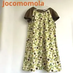 Jocomonola花柄 半袖 ひざ丈ワンピース チュニック コーデュロイ 46