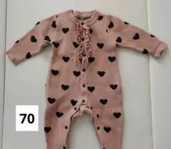 SHEIN ハート柄ニットロンパース 70
