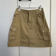 カーゴスタイル ベージュミニスカート