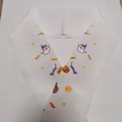 半襟　半衿　パンプキン　かぼちゃ　刺繍　ししゅう　ハロウィン　ジャックオランタン
