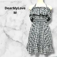 DearMyLove M ギンガムチェック フリル ワンピース ホルターネックのサムネイル