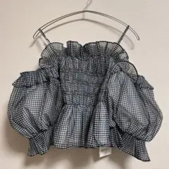 【 未使用・タグ付き 】SNIDEL ギャザーオフショルブラウス