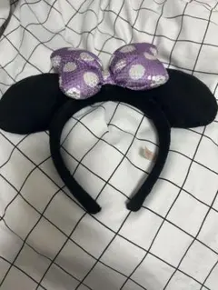 ミニーカチューシャ スパンコール 紫