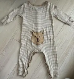 baby gap ストライプ くまロンパース 12-18M