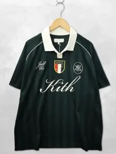 KITH KHM033427 シャドウストライプ スキッパー ポロシャツ Lのサムネイル