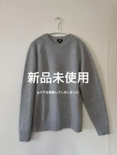 ラムクルーネックセーター 02 LIGHT GLAY 男女兼用M