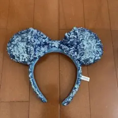 ディズニー　カチューシャ　ミニーマウス　キラキラ　水色　青　ブルー