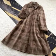 大きいサイズ Leilian レリアン ミンクファー フードロングコート 日本