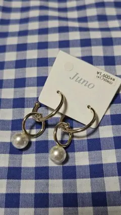 Juno ゴールド フープパールピアス